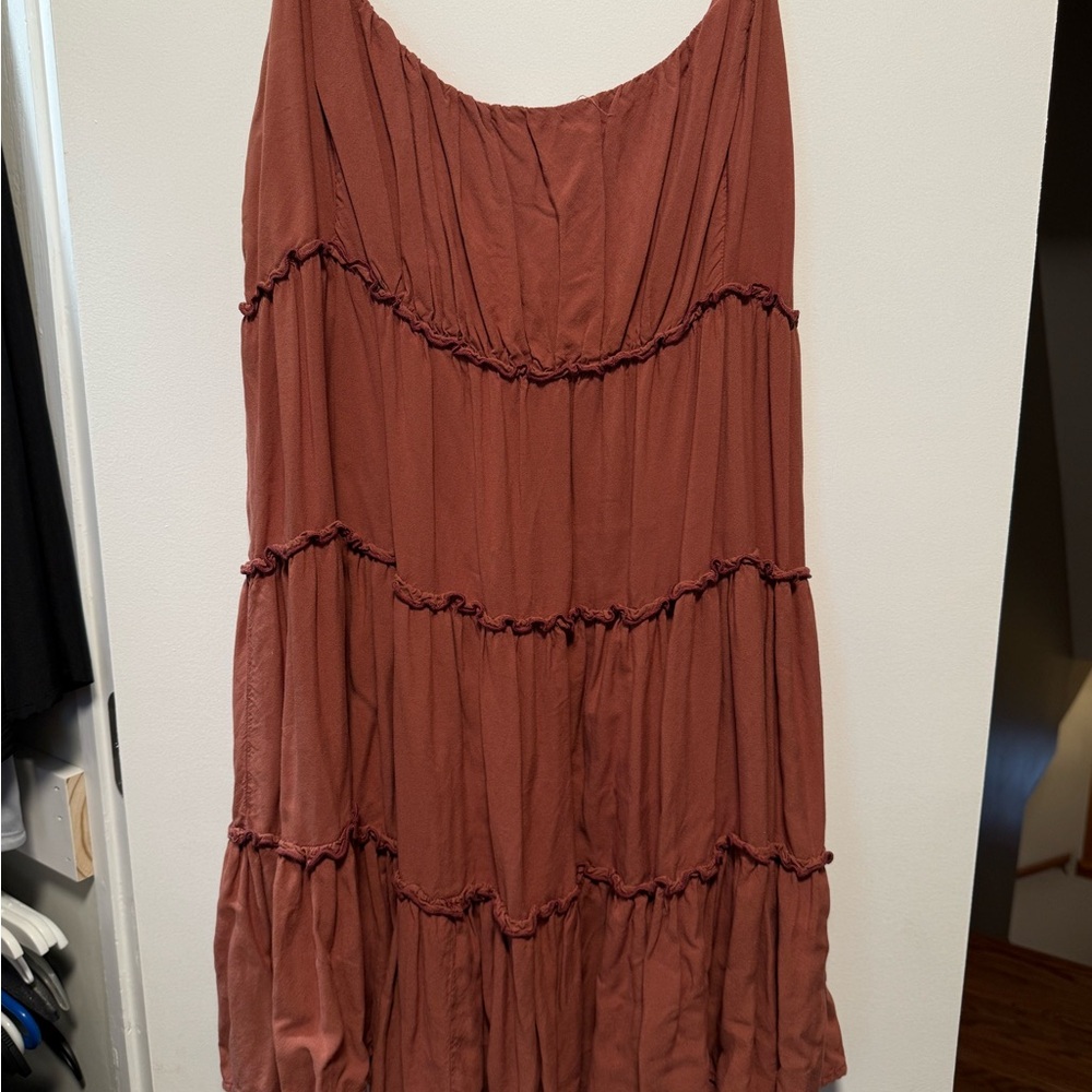 Aeropostale Rust Brown Tiered Maxi Skirt